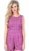 Elia Hot Pink Tartan Playsuit
