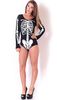 Fara Skeleton Bones Long Sleeved Bodysuit