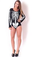 Fara Skeleton Bones Long Sleeved Bodysuit