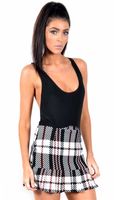 Grace Black/White Tartan Frill Bottom Skirt