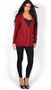 Gracie Wine Long Grandad Knitted Cardigan