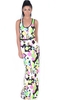 Hayley Geometric Print Belted Racerback Maxi Dress