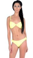 Kelis Yellow Twist Top Frill Bottom Bikini