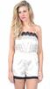 Mia Cream Leopard Lace Trim Playsuit