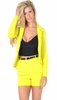 Nancy Lime Green Button Blazer Belted Shorts 2 Piece Set