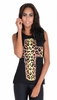 Natalia Black leopard Cross Tank Top Vest