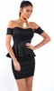 Natalie Black Off The Shoulder Peplum Dress