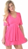 Natalie Short Sleeved Open Back Chiffon Skater Dress