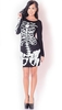 Nicola Skeleton Bones Long Sleeved Tunic Dress