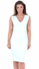 Niomi Mint Wet Look V Cut Midi Dress