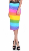 Zoey Rainbow Print Midi Skirt