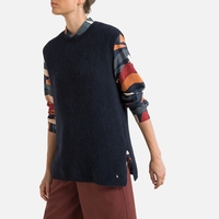 Babillon Sleeveless Jumper in Wool Mix with Scoop Neck