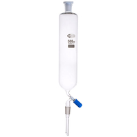 Glassco Cylindrical Funnel with Glass Stopcock 500ml Socket 19/26. ..