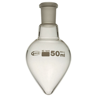 Glassco Pear Shape Single Neck Flask 100ml,  19/26 Pack of 10