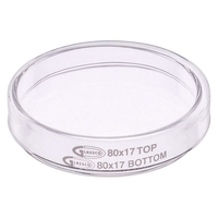 Glassco Petri Dish With Lid 80mm dia,  Pack of 10