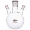 Glassco Round Bottom Flask Three Necks 500ml Centre Neck 29/32 Ang...