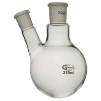 Glassco Round Bottom Flask Two Necks 250ml Centre Neck 24/29 Side. ..