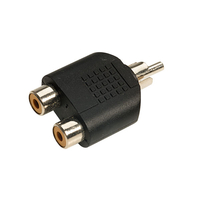 TruConnect Standard Phono Plug to 2 Phono Sockets Adaptor