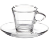EDDINGTONS 47122303 Clear Espresso Glasses & Saucers - Set of 2
