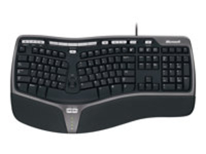 Microsoft Natural Ergonomic Keyboard 4000 - keyboard - UK QWERTY - black,  silver