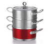 MORPHY RICHARDS 46381 18 cm 3-Tier Steamer - Red