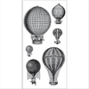 Hampton Art Doodlebug Set of 6 Cling Rubber Stamps on 8x4ins Backing Sheet - Hot Air Balloons