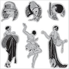 Hampton Art Set of 6 Cling Rubber Stamps on 4.5x4.5ins Backing Sheet - Vintage Ladies