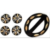 Handmade Horn Buckle & Buttons-Black/Gold/White 5/Pkg