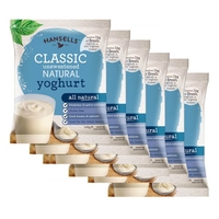 Hansells Natural Yoghurt Sachets - Pack of 6