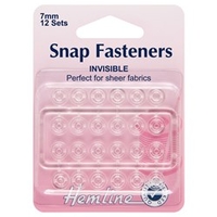 Hemline Sew On Snap Fasteners Clear (Invisible) - 7mm