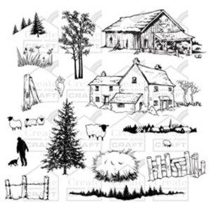 Hobby Art Old Barn Stamp Set