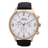 Hugo Schwarze Gents Cassius Chronograph Watch with Leather Buckle Strap