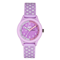 Hype Kids Lilac and Heart Pattern Watch with Silicone Strap
